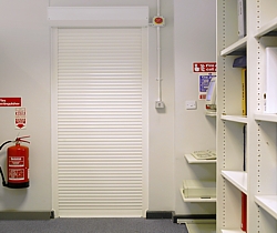 internal security shutter over doorway